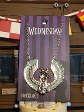 Wednesday Bianca Winged Scarab Pendant Necklace Moonstone Replica Statement NWT