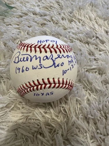 Bill Mazeroski Signed Baseball With Inscriptions