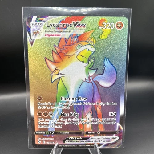 Lycanroc VMAX 213/203 SWSH07: Evolving Skies Secret Rare Pokemon Card