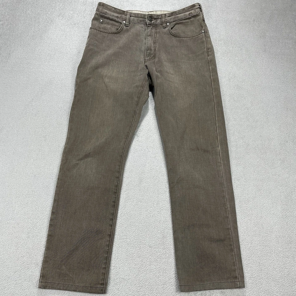 Zegna Sport Jeans Men’s Light Brown Denim Jeans Slim Fit Size 32x29 - Image 2 of 4