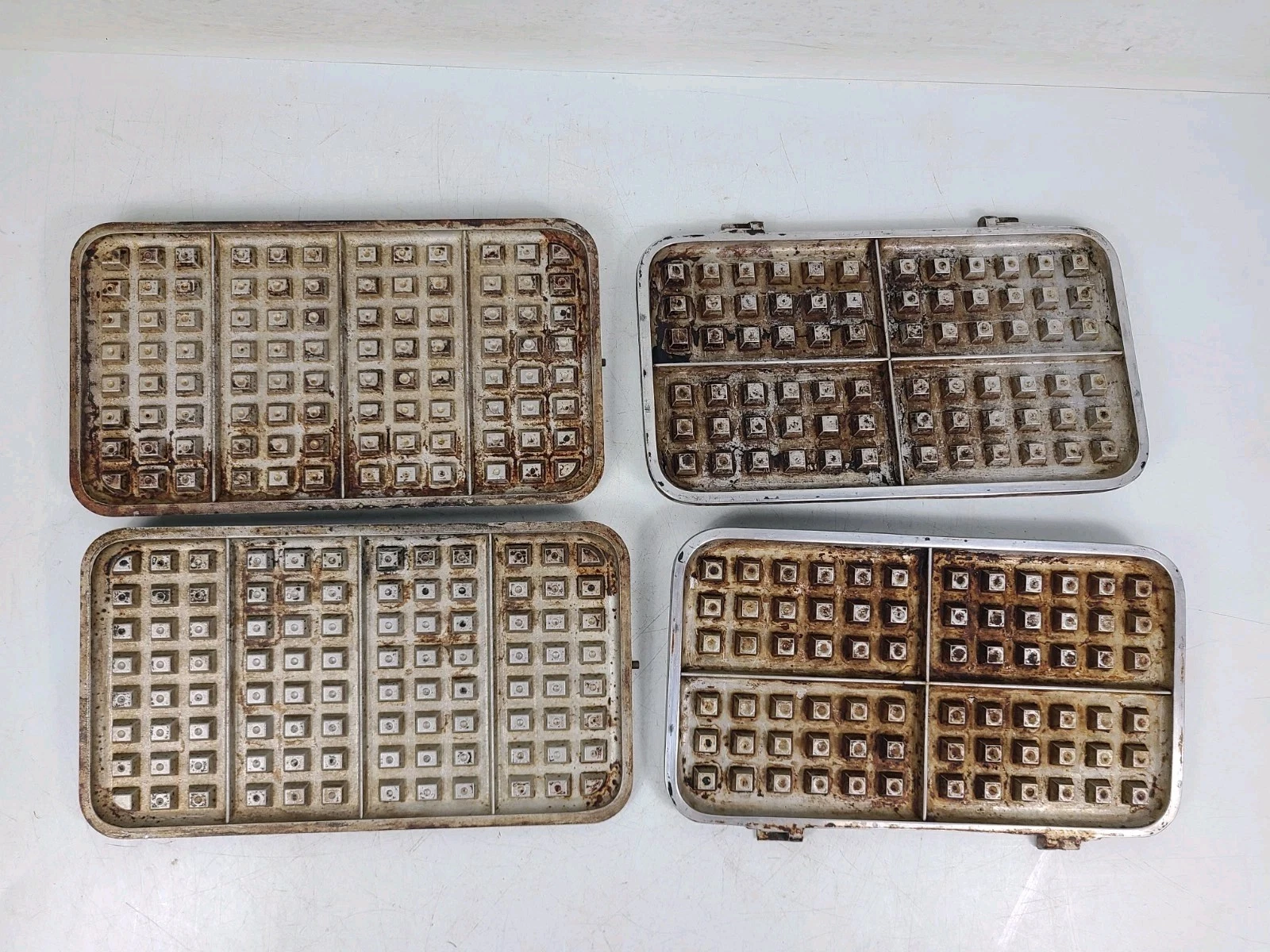 Vintage Replacement Aluminum Plates Sandwich Grill Waffle Maker Lot Of 2