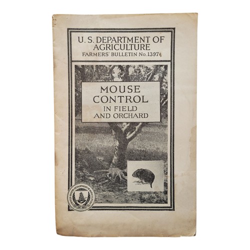 US Dept Of Agriculture Farmer's Bulletin Mouse Control In Field c.1924