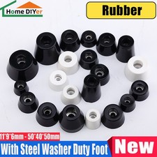 Black/White Round Rubber Feet Instrument Case Feet With Steel Washer Duty Foot