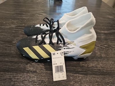 Mens Adidas Predator Mutator 20.3 FG 7.5 Cleats Black White Gold FW9196 NWT