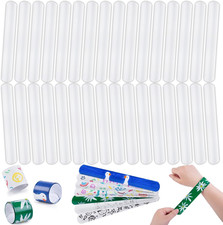 White Slap Bracelets, 72PCS DIY Snap Wristband to Do Slap Bracelet for Kids Part