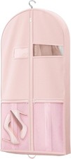 43" Travel Garment Bag with Zipper Pocket, Heavy-Duty Suit  Dress Bag, Pink