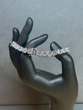 QVC Diamonique Sterling Silver Round Cut Prong Set CZ Tennis Bracelet 7.25 Inch