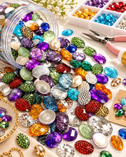 Craft Gems in Bulk Flat Back Jewels Acrylic Gems Embellishment 20-40mm 800 pcs