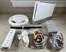 Tested Works - Nintendo Wii Bundle RVL-001 White w/ Controller Cords Bar Base