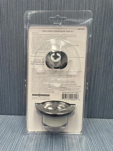 Jones Stephens Matte Black Two-Hole Trip Lever Tub Drain Trim Kit B51043 - Picture 3 of 3