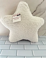 White Star Sherpa Decorative Pillows  14” x 14” Holiday Christmas NEW