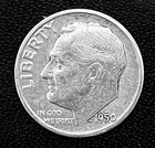 1950-P  10c SILVER Roosevelt Dime. V/nice. (R025)