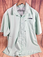 Eddie Bauer Men's 2XL Shirt Fishing Short Sleeve Button Down Light Green XXL