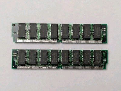 32MB EDO RAM 72-pin SIMM (Lot of 2) 64MB Total Micron Chips 60ns Vintage PC