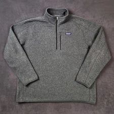 Patagonia Better Sweater Rib Knit Mens XXL Gray Fleece Quarter Zip Pullover