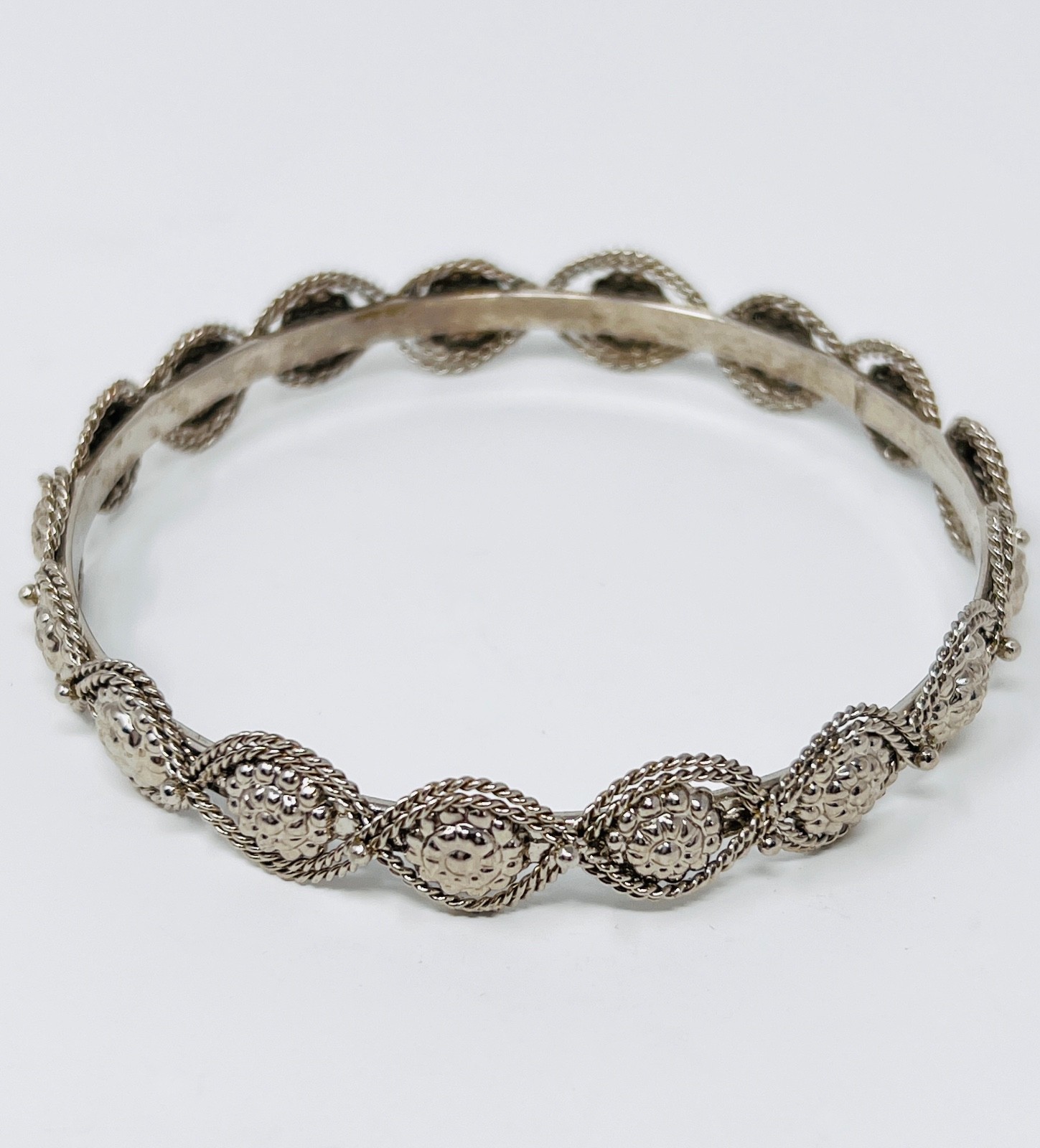 3 Pc Set Stackable Bangle Bracelets Silver & Blac… - image 5