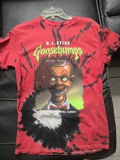 Goosebumps Shirt Mens Medium Night Of The Living Dummy R.L. Stine Red Tie Dye