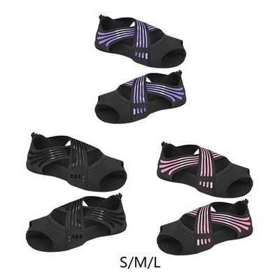 Yoga Socks with Grip Toeless Clasped Pilates Socks Anti Skid Breathable Grip