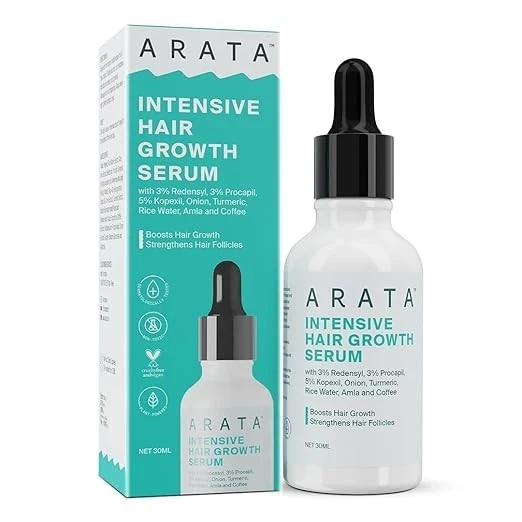 Arata Hair Growth Serum 3% Redensyl, 3% Procapil & 5% Kopexil Infused with Onion
Opens in a new wind