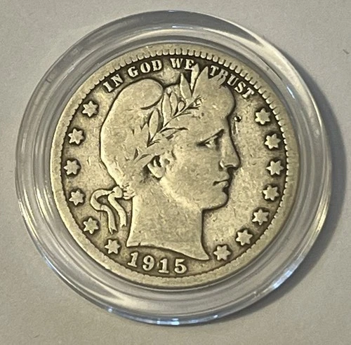 1915 D BARBER QUARTER DOLLAR  *** 90% SILVER COIN
