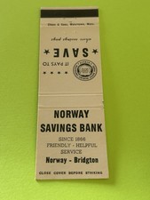 Matchbook Cover NORWAY SAVINGS BANK Maine Bridgton MB191