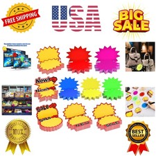500 Pieces Burst Signs Fluorescent Blank Star Shape Retail Sale Tags Burst Pa...