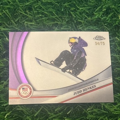 2026 Topps Chrome U.S. Winter Olympic Judd Henkes Purple Refractor /75 #14 USA