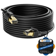 Cat 7 Ethernet Cable 100 Feet, Long High Speed Internet Cord, CAT7 RJ45 LAN N...
