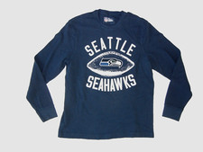 SEATTLE SEAHAWKS Team Blue NFL FOOTBALL LONG SLEEVE SHIRT Fan Gym Gear Men's XL
