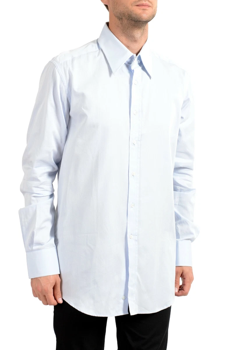 Dolce&Gabbana Men's Light Blue Long Sleeve Dress Shirt US 17 IT 43