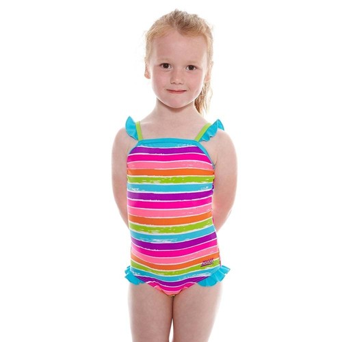 Zoggs Girls Sunshine Frill Classic back Swimsuit / Swimming Costume. Multicol eBay