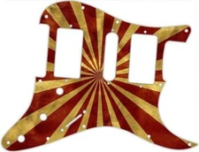 Stratocaster Graphical Pickguard Custom fit Fender HSH 11 Hole Big Top Peak