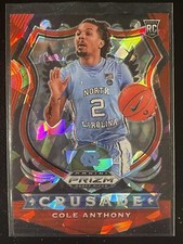 2020 Panini Prizm Draft Picks #89 Cole Anthony Red Ice Crusade North Carolina