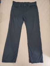 PrAna Brion Pants Men 34x32 Slim Fit Gray 5-Pocket Cotton Nylon Hiking Fishing