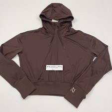  75 Womens Size M Puma Exhale Ribbed Trim Training Hoodie 5758337 Brown Medium