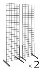Display Grid Rack 2 Pack 6 ft Metal Panel Wall Stand Retail Store Art Organizer