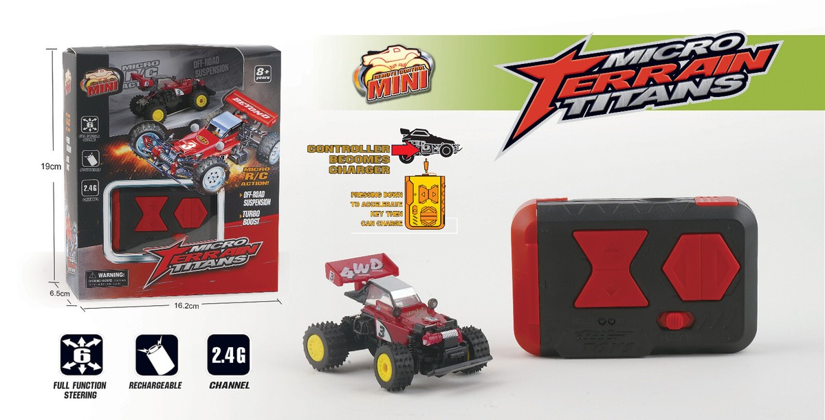 ホビーラジコン MinizMonster RC Micro 1/64 MONSTER TRUCK W/ Turbo Micro RC Truck 2.4ghz