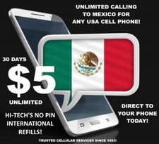  5 UNLIMITED TALK TO MEXICO   ANY CELL PHONE CARRIER   FAST TODAY 