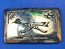 Chambers Black Roadrunner Belt Buckle For 1 1/2" Belt South Western Motif Usa