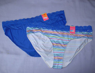lot 2 Enchanting Plus size 18/20 Hipster Panties Blue Sears 18 20 (hips 47-48)