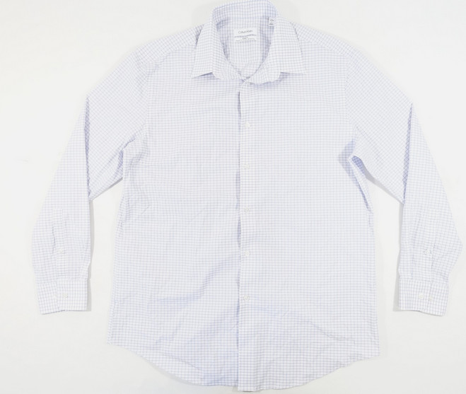 Клетчатая сине-фиолетовая рубашка Calvin Klein в клетку Slim Fit Steel Stretch, синий, 15,5,32-33