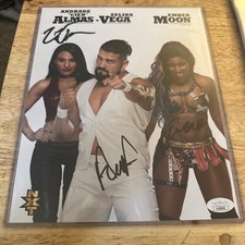 WWE NXT Andrade Almas Ember Moon & Zelina Vega Promo Photo Autographed! JSA COA!