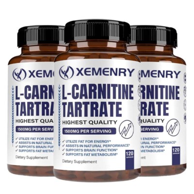 L-Carnitine Tartrate 1500mg - Weight Loss, Fat Burner, Energy,Metabolism Booster