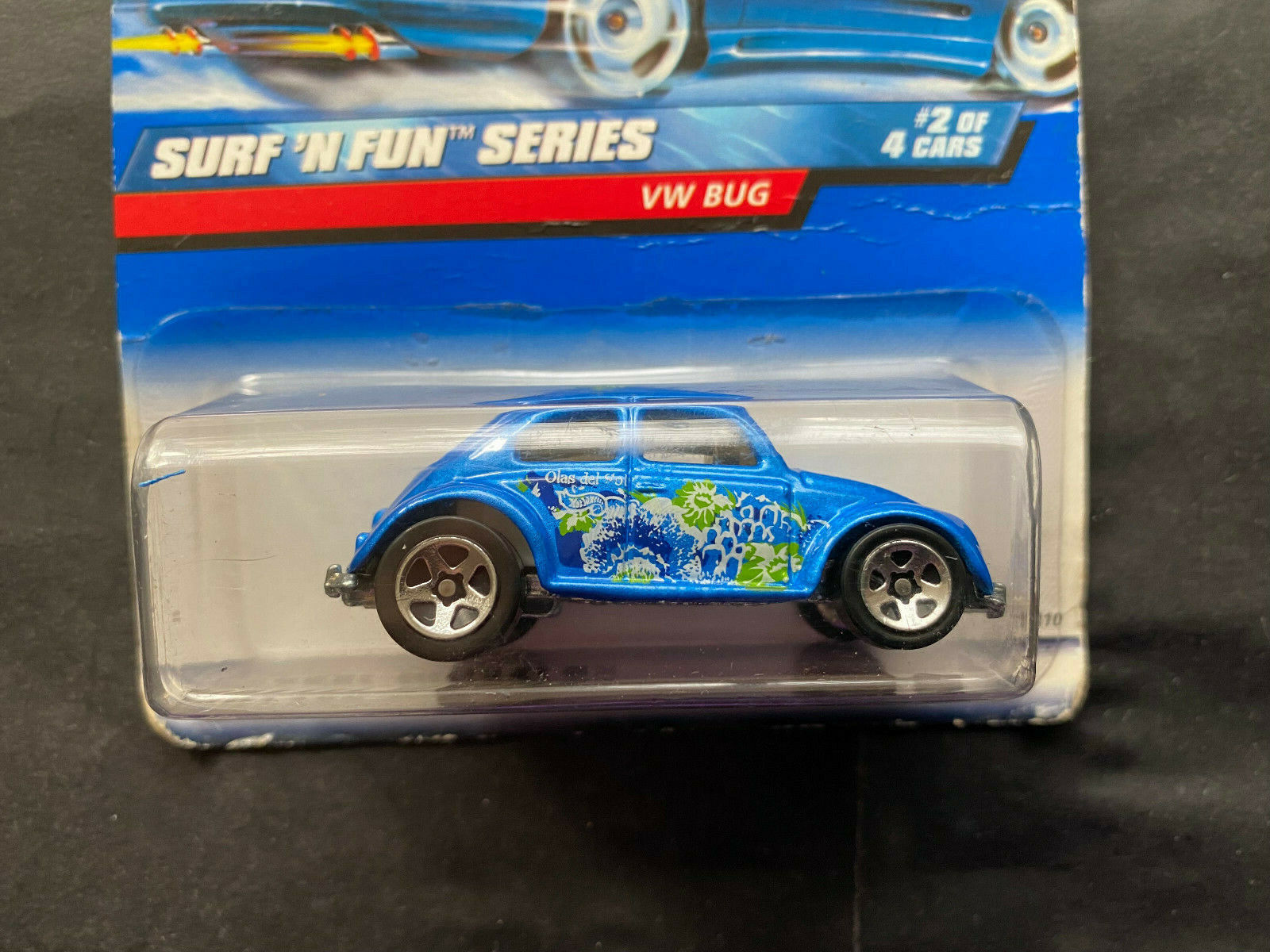 1998 Hot Wheels Surf 'N Fun Series 2/4 VW Bug Blue Volkswagen Beetle #962  NOC