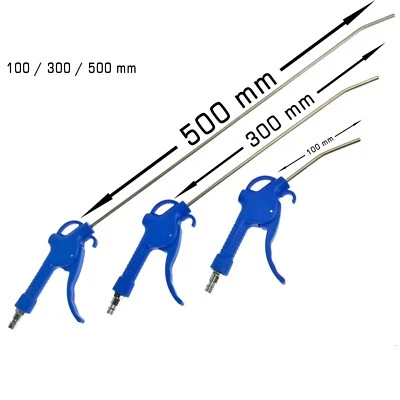 GEKO Pistola Aria Compressa Set 3 Pz Pistola Compressore Con Becco 100mm 300mm 500m