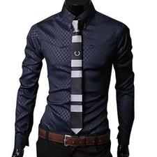 Camisa Con Botones De Lujo Para Hombre Ropa De Vestir De Manga Larga De Negocios