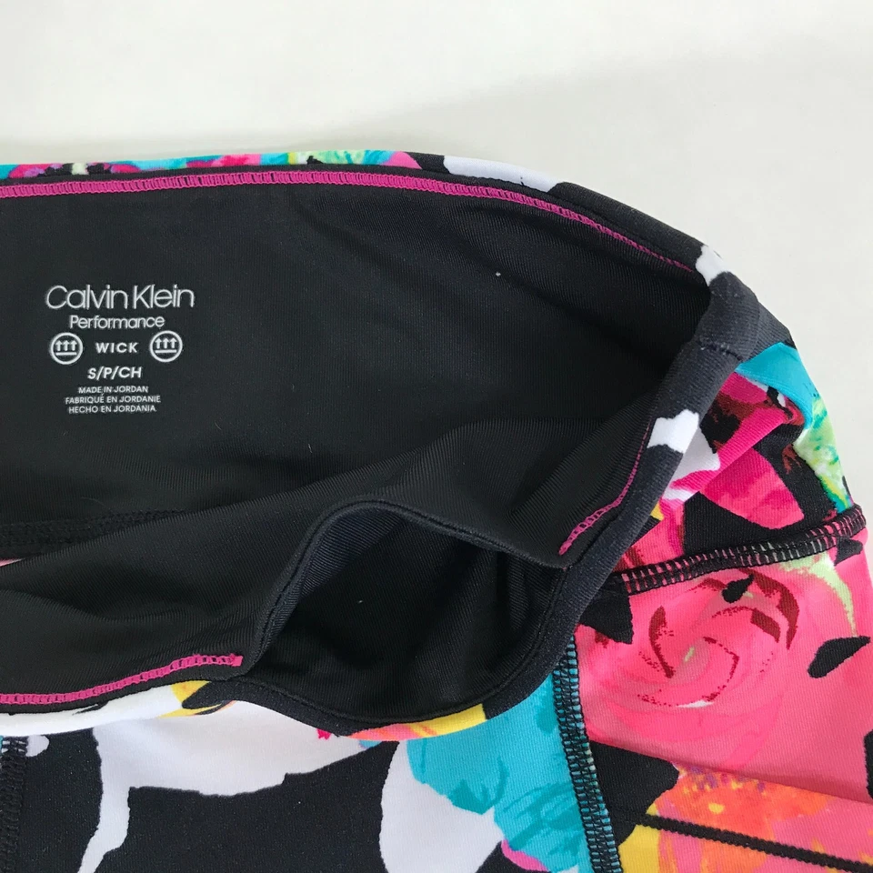 Pantalón Corto Calvin Klein Performance Cintura Alta 9" Entrepierna Para Mujer Pequeño Floral Activo Foto 2 de 4