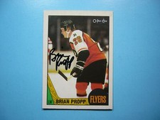 1987/88 O-PEE-CHEE NHL HOCKEY CARD #158 BRIAN PROPP EX/NM AUTO AUTOGRAPH OPC