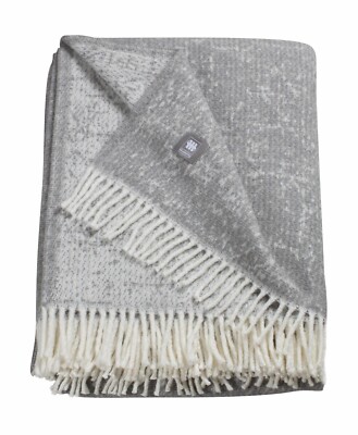 Musterring Decke Ease 010 grau 140x200cm Wohndecke Plaid Fransen