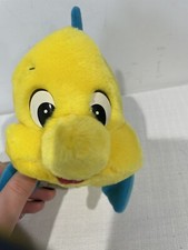 DISNEY STORE LITTLE MERMAID FLOUNDER PLUSH 7  Vintage New